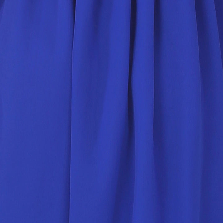 Royal Blue Chiffon Gathered Gown