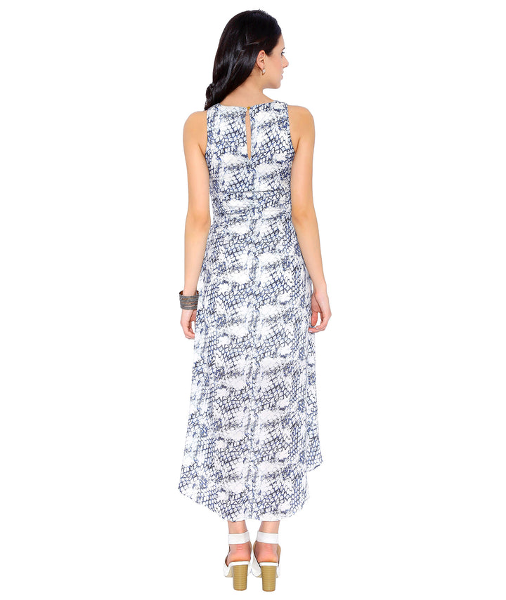 Asymmetric Printed Day Dress