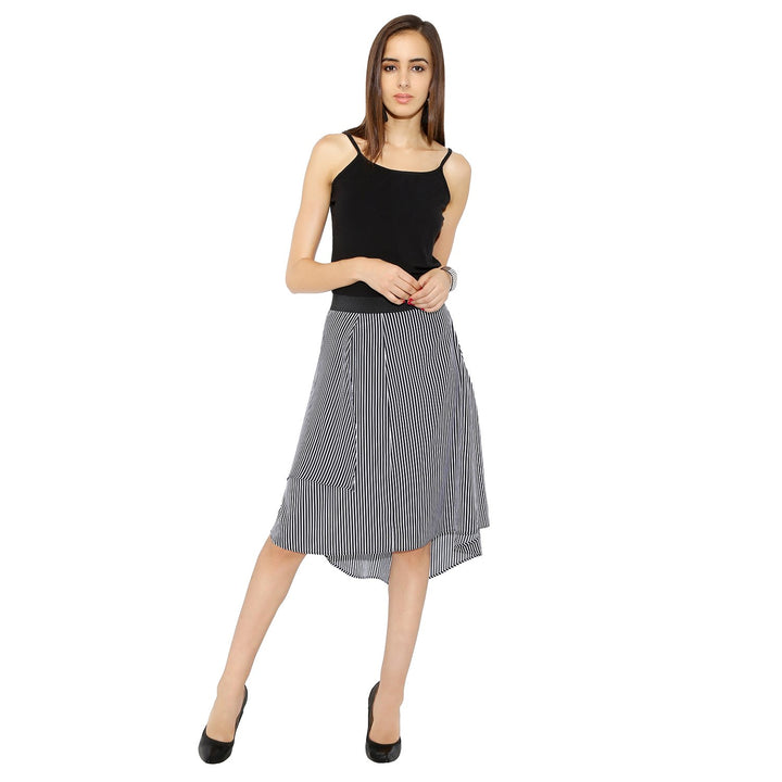 Striped Asymmetric Skirt