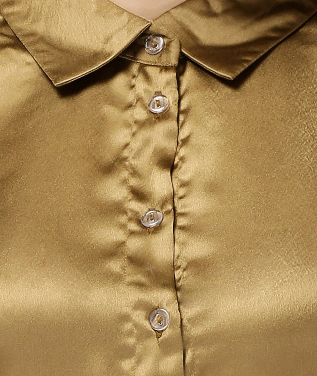 Golden Peplum Satin Shirt