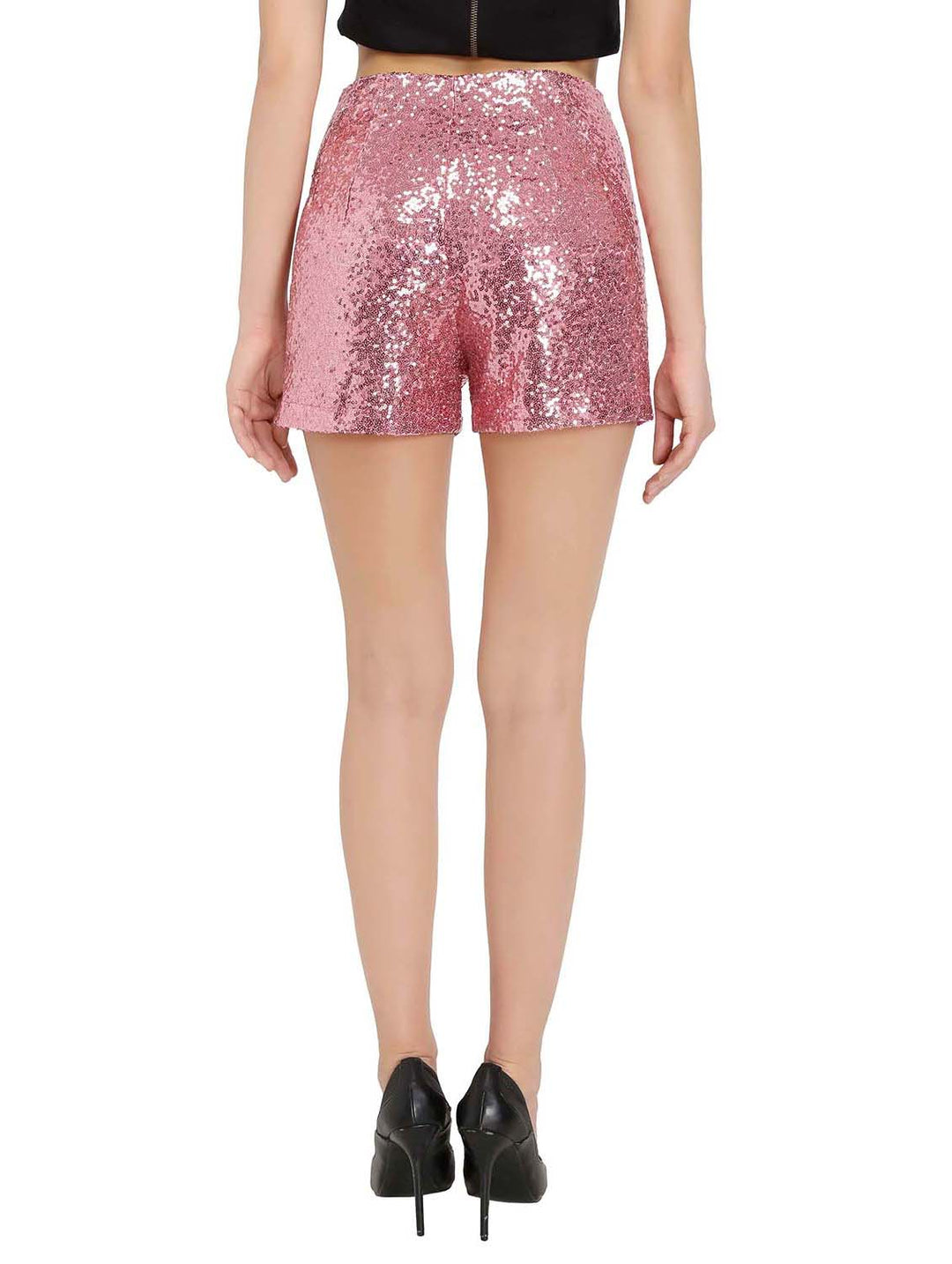 Pink Sequins Shorts