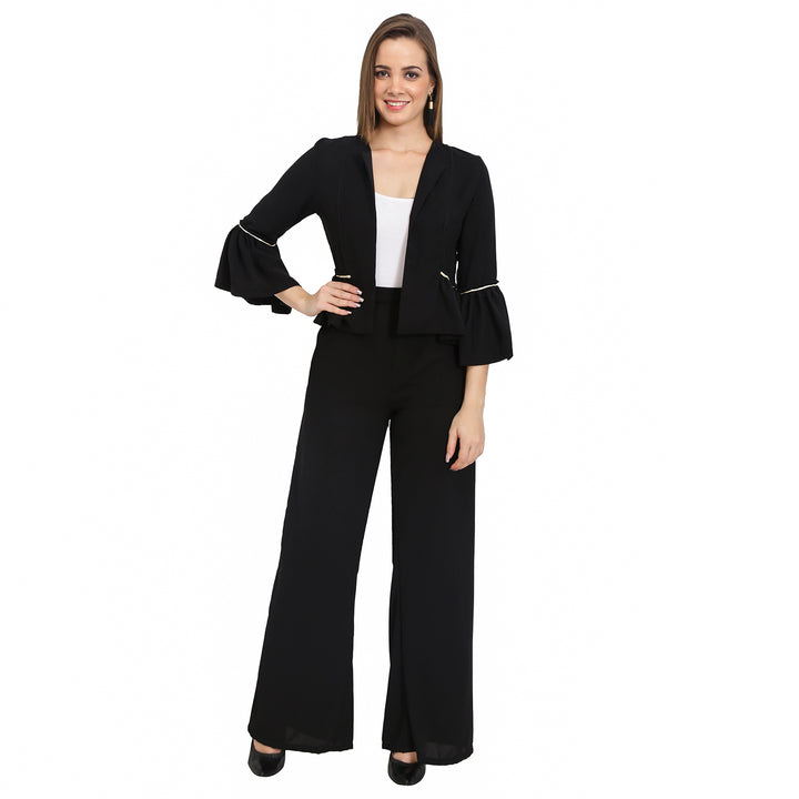 Black Formal Flared Trousers