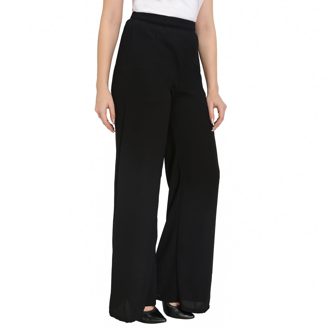 Black Formal Flared Trousers