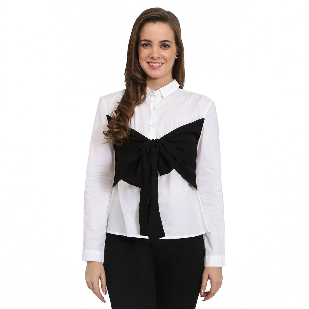 Bow Tied Cotton Shirt
