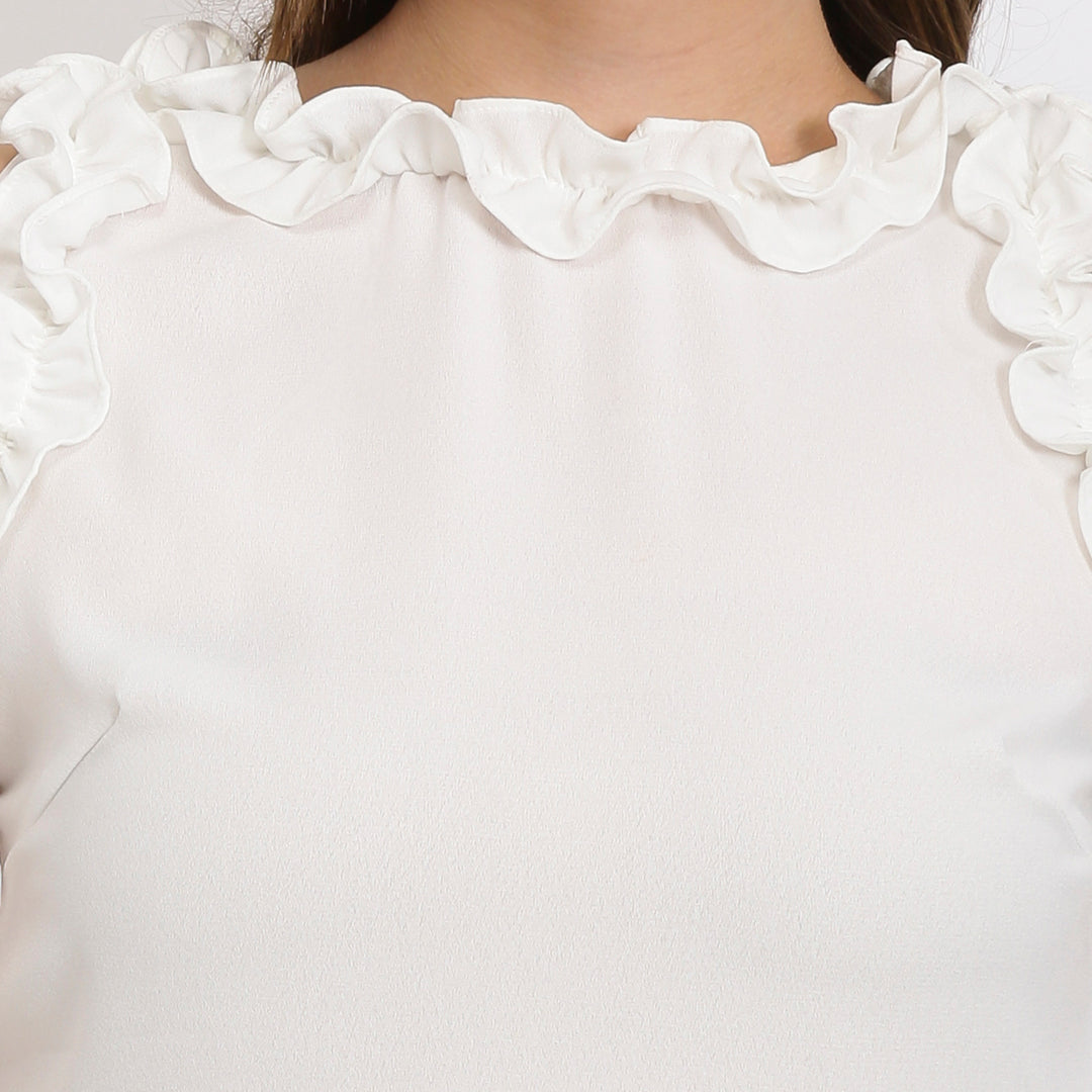 White Frilled Lace Top