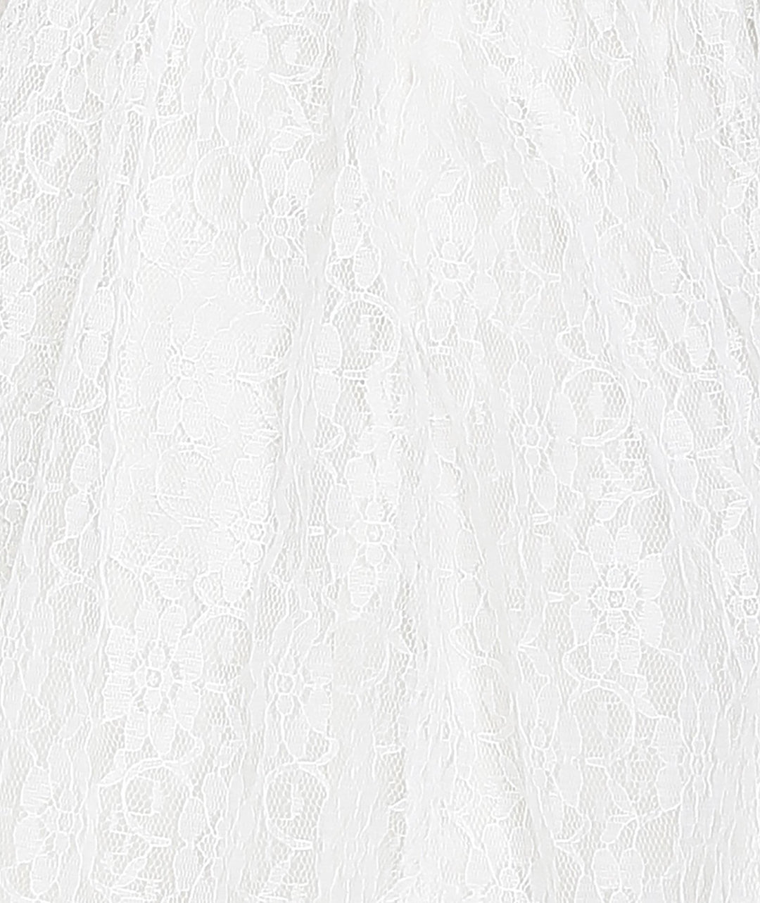 White Lace Short Gathered Dress