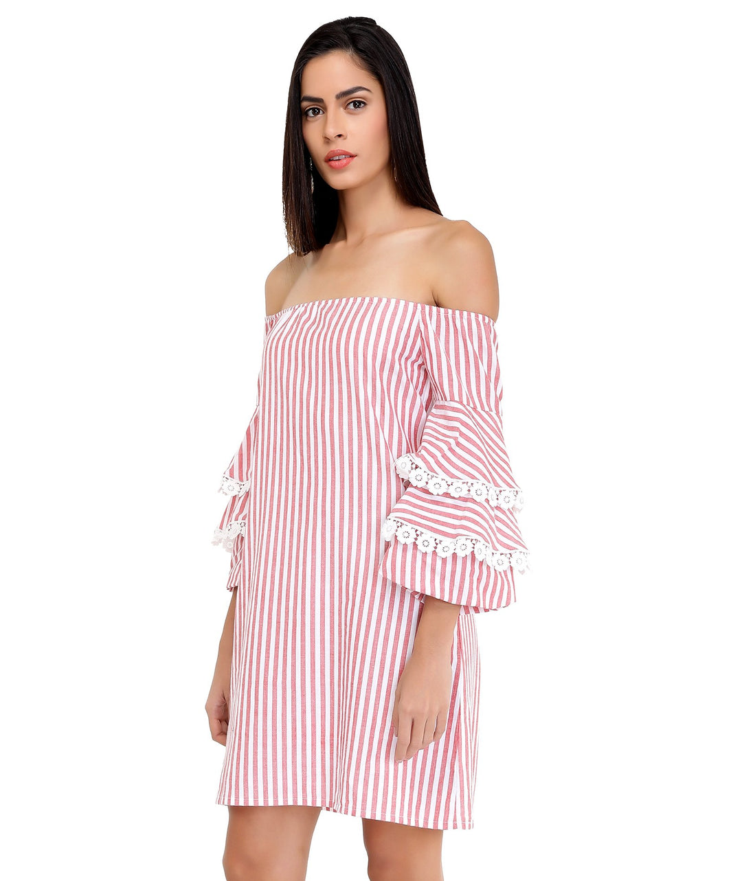 Candy Bardot Dress with Statement Sleeves