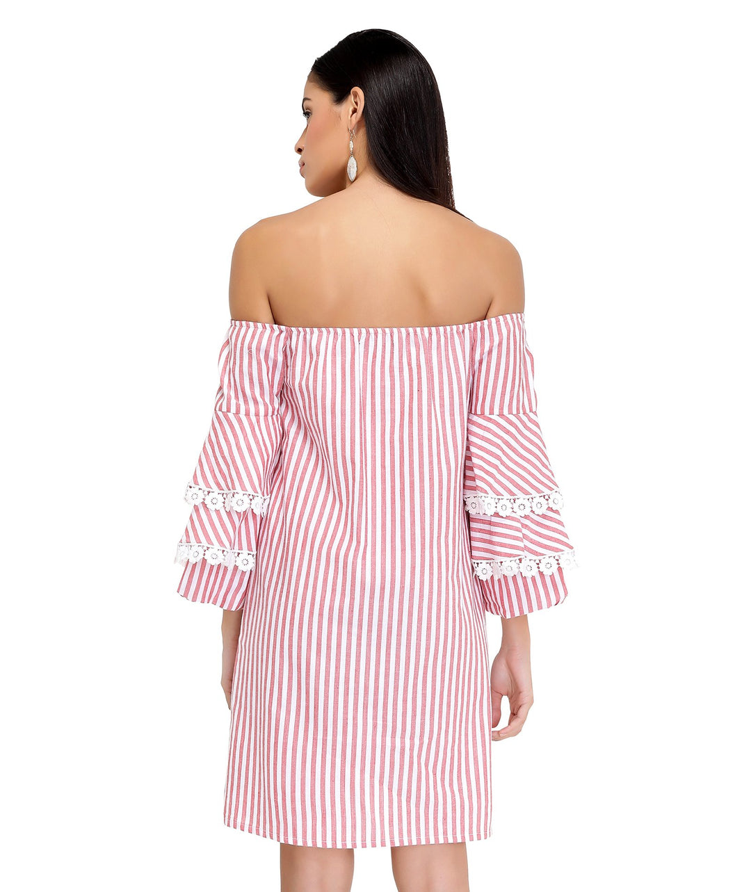Candy Bardot Dress with Statement Sleeves