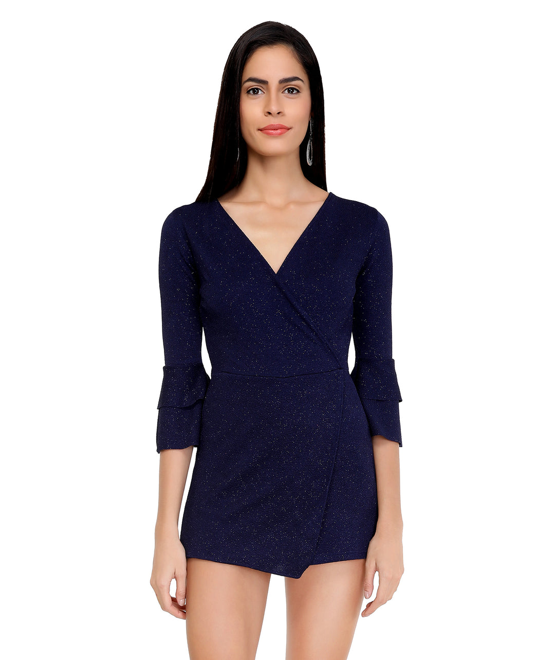 Midnight Blue Shimmer Wrap Playsuit