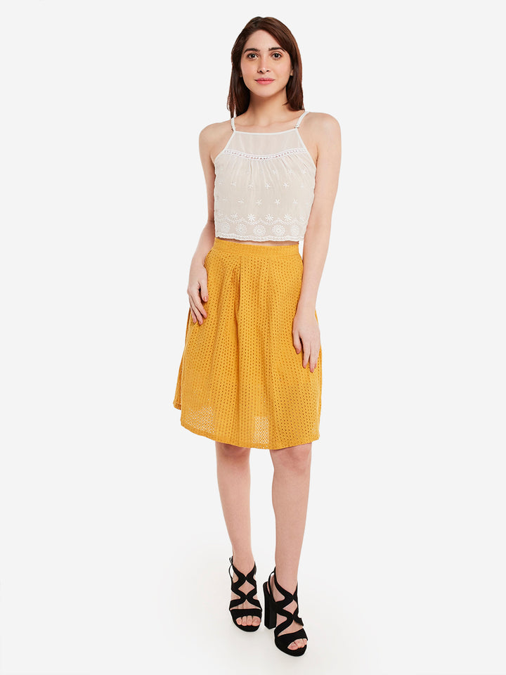 Summer Chifley Cotton Skirt