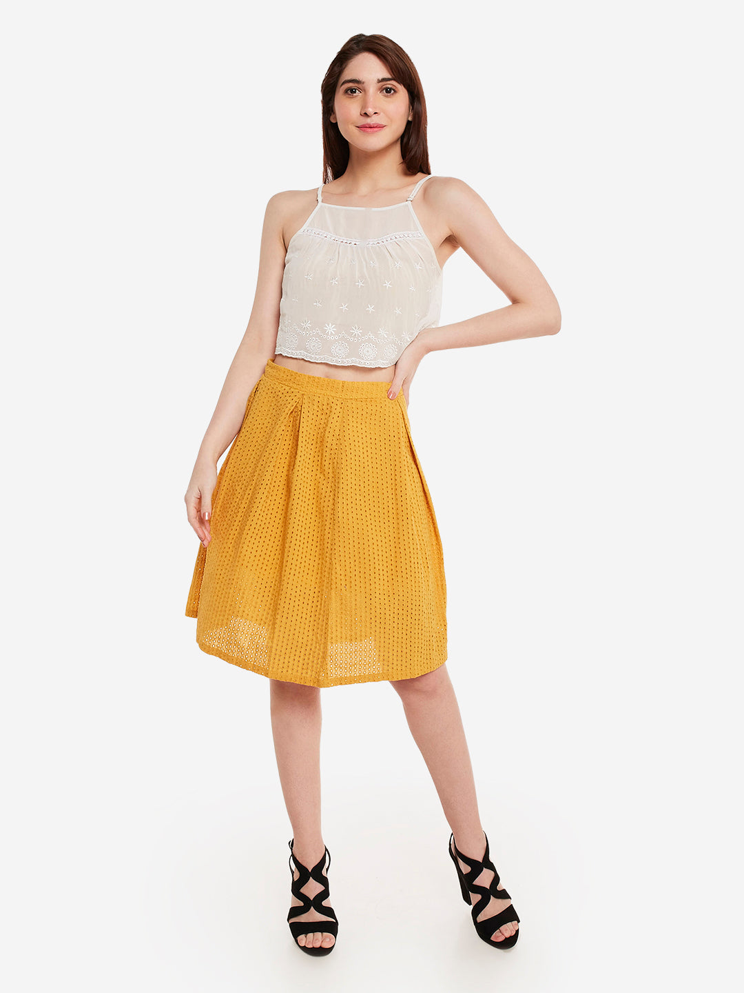 Summer Chifley Cotton Skirt