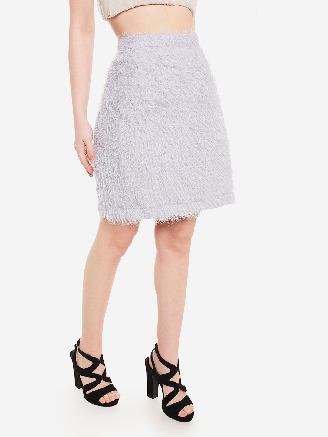Lilac Fur Skirt