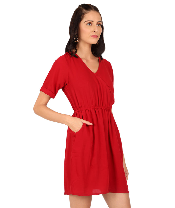 Red Wrap Over Dress