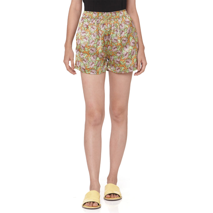 Forest Printed Satin Shorts