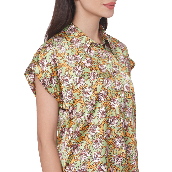 Forest Printed Satin Shirt