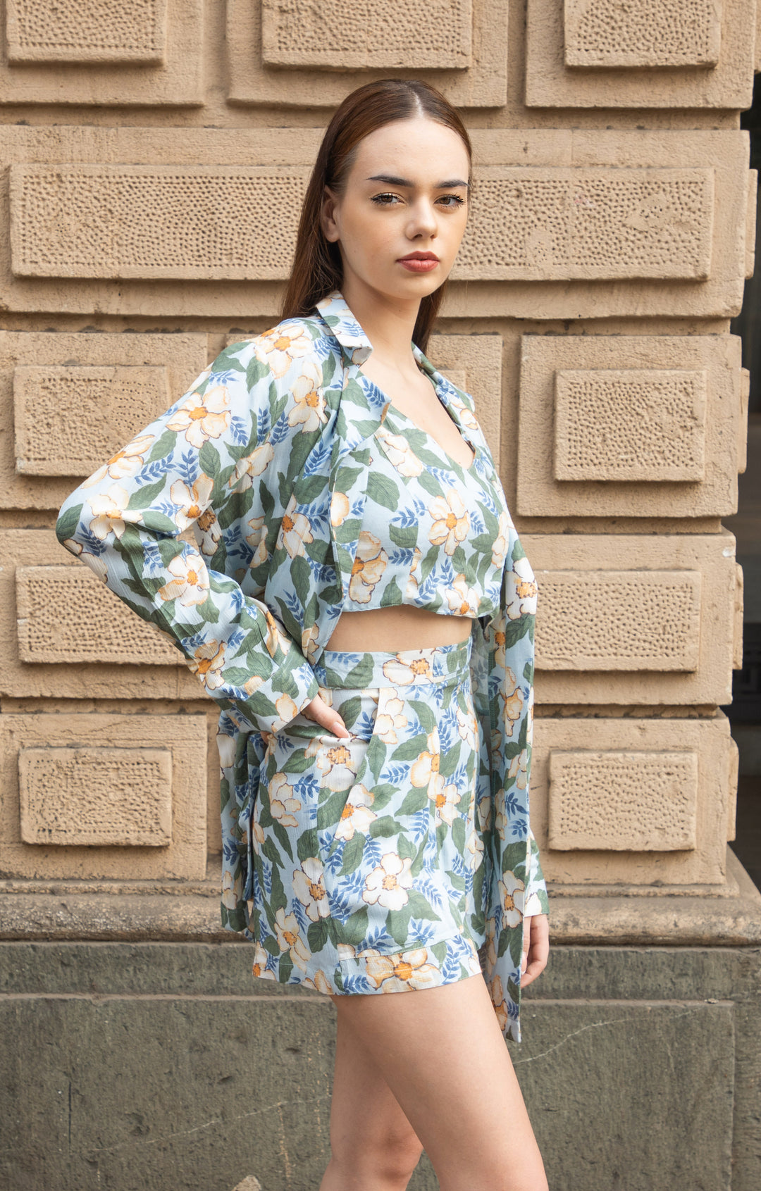 Tropical Floral Three-Piece Co-ord Set