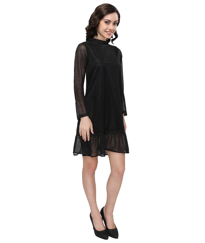 Black Shimmer Net Dress