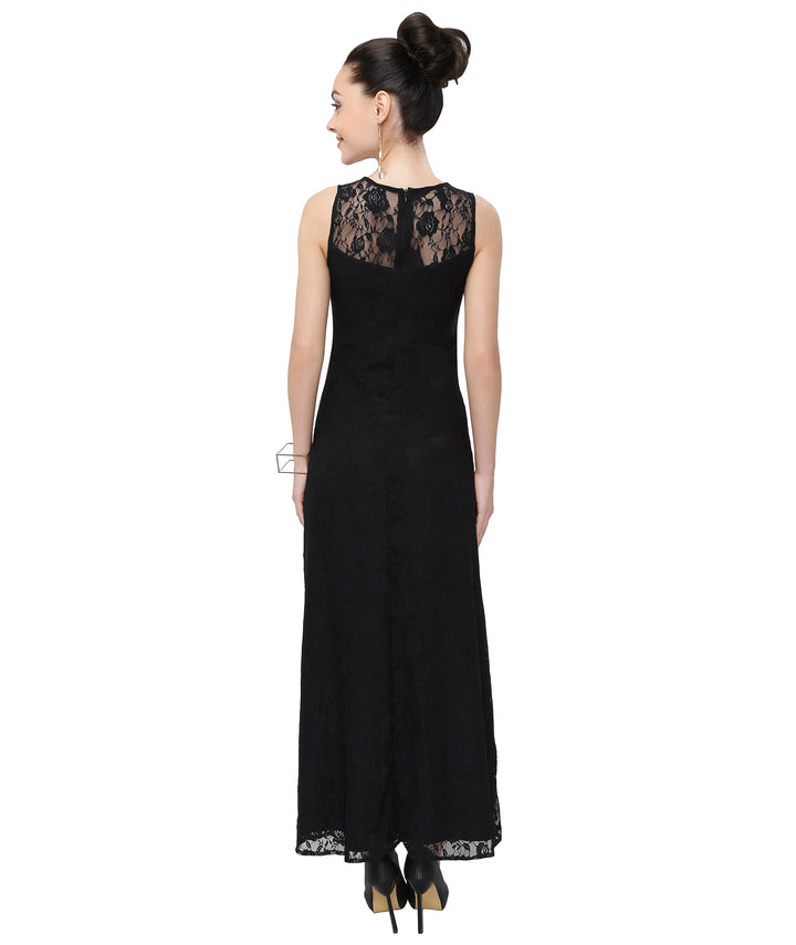Long Black Lace Maxi Dress