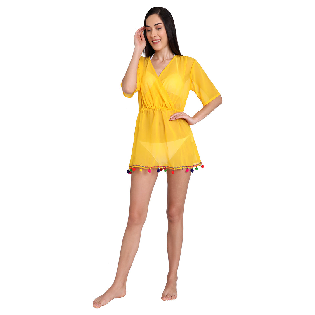 Yellow Boho Style Poncho
